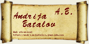 Andrija Batalov vizit kartica